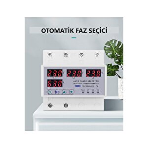 Otomatik Faz Seçici ve Yüksek Alçak Voltaj Akım Koruma Rölesi 100A Elektrik Bekçisi