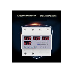 Tomzn Otomatik Faz Seçici ve Yüksek Alçak Voltaj Akım Koruma Rölesi 100A Elektrik Bekçisi