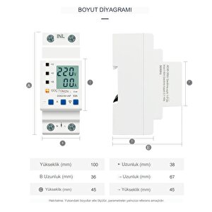 Hiking Sıcaklık Korumalı Voltaj Ve Akım Koruma Rölesi 63a Dahili Kontaktör Elektrik Bekçisi