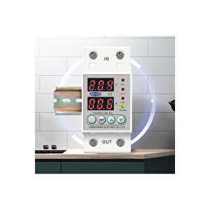 Tomzn Voltaj ve Akım Koruma Rölesi Yüksek Alçak Gerilim Akım Koruyucu 63A Elektrik Bekçisi