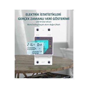 Tomzn Wifi Özellikli Akıllı Kaçak Akım Koruma ve Yüksek Alçak Voltaj Akım Koruyucu Röle 63A Büyük Yenilik - Elektrik Bekçisi