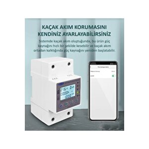 Tomzn Wifi Özellikli Akıllı Kaçak Akım Koruma ve Yüksek Alçak Voltaj Akım Koruyucu Röle 63A Büyük Yenilik - Elektrik Bekçisi