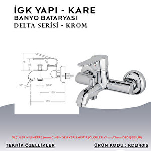 İgk Yapi – Kare Kdl14015 Delta Banyo Bataryası