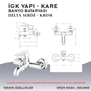 İgk Yapi – Kare Kdl14015 Delta Banyo Bataryası