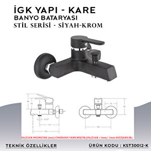 İgk Yapi – Kare Kst30012-k Stil Banyo Bataryası