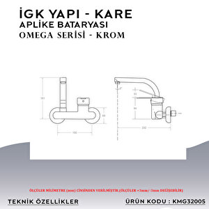 İgk Yapi – Kare Kmg32005 Omega Aplike Eviye Bataryası
