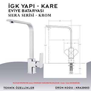 İgk Yapi – Kare Kra29003 Siera Eviye Bataryası