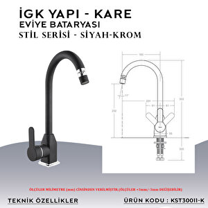 İgk Yapi – Kare Kst30011-k Stil Eviye Bataryası