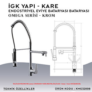 İgk Yapi – Kare Kmg32008 Omega Endüstriyel Eviye Bataryası