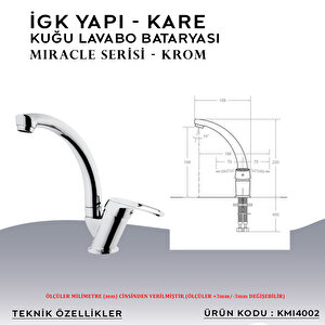 İgk Yapi – Kare Kmi4002 Miracle  Kuğu Lavabo Bataryası