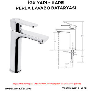 İgk Yapi – Kare Kpe41001 Perla Lavabo Bataryası