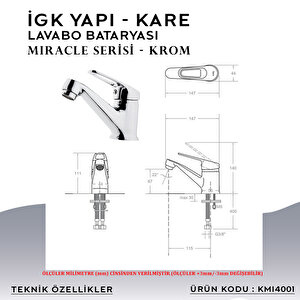 İgk Yapi – Kare Kmi4001 Miracle Lavabo Bataryası