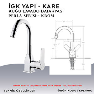İgk Yapi – Kare Kpe41002 Perla Kuğu Lavabo Bataryası