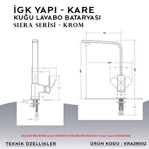 İgk Yapi – Kare Kra29002 Siera Kuğu Lavabo Bataryası