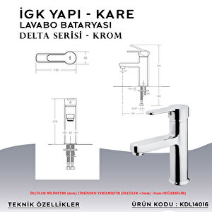 İgk Yapi – Kare Kdl14016 Delta Lavabo Bataryası