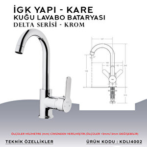 İgk Yapi – Kare Kdl14002 Delta Kuğu Lavabo Bataryası
