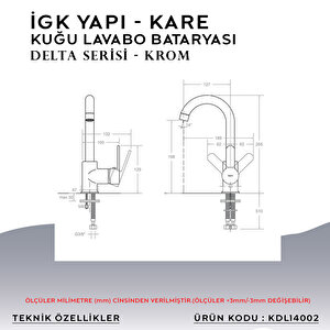 İgk Yapi – Kare Kdl14002 Delta Kuğu Lavabo Bataryası