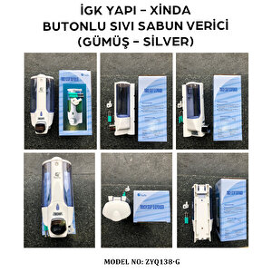 İgk Yapi – Xinda Tekli Butonlu Silver Sıvı Sabun Dispanseri (zyq138-g)