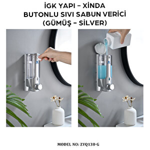 İgk Yapi – Xinda Tekli Butonlu Silver Sıvı Sabun Dispanseri (zyq138-g)
