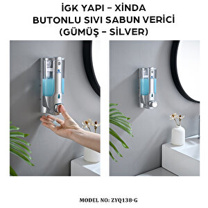 İgk Yapi – Xinda Tekli Butonlu Silver Sıvı Sabun Dispanseri (zyq138-g)