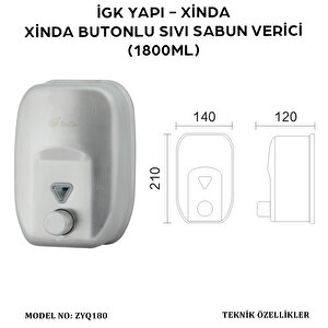 İgk Yapi – Xinda Manuel Butonlu Sıvı Sabun Verici 1800ml (zyq180)