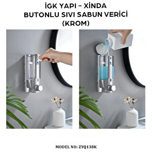 İgk Yapi – Xinda Tekli Butonlu Krom Sıvı Sabun Dispanseri (zyq138-k)