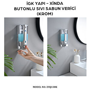 İgk Yapi – Xinda Tekli Butonlu Krom Sıvı Sabun Dispanseri (zyq138-k)