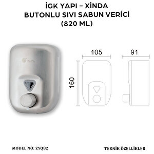 İgk Yapi – Xinda Manuel Butonlu Sıvı Sabun Dispanseri 820ml (zyq82)