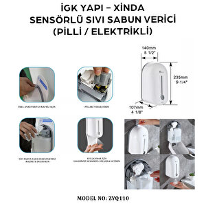 İgk Yapi – Xinda Fotoselli Pilli / Elektrikli Sıvı Sabun Dispanseri 1100ml (zyq110)