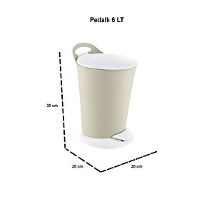 Penguen Pedallı Çöp Kovası Ve Klozet Fırçası Set Latte