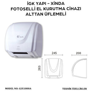 İgk Yapi – Xinda Fotoselli Alttan Üflemeli El Kurutma makinesi (gsx1800a)