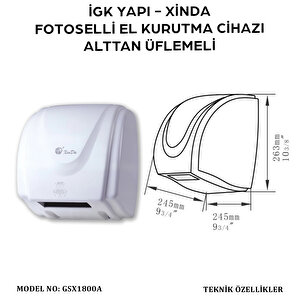 İgk Yapi – Xinda Fotoselli Alttan Üflemeli El Kurutma makinesi (gsx1800a)