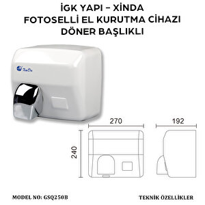 İgk Yapi – Xinda Fotoselli Döner Başlıklı El Kurutma Makinesi (gsq250b)