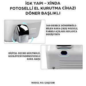 İgk Yapi – Xinda Fotoselli Döner Başlıklı El Kurutma Makinesi (gsq250b)