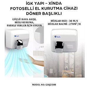 İgk Yapi – Xinda Fotoselli Döner Başlıklı El Kurutma Makinesi (gsq250b)