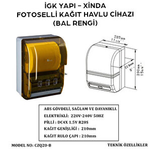 İgk Yapi – Xinda Fotoselli Bal Rengi Kağıt Havlu Makinesi (czq20-b)
