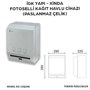 İgk Yapi – Xinda Fotoselli Çelik Kağıt Havlu Makinesi (czq20k) 
