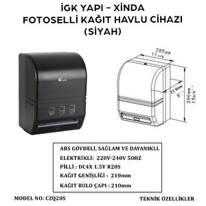 İgk Yapi – Xinda Fotoselli Siyah Kağıt Havlu Makinesi (czq20-s)