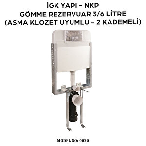 İgk Yapi – Nkp 0020 Gömme Rezervuar 3/6 Litre (asma Klozet Uyumlu - 2 Kademeli)