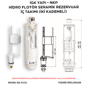 İgk Yapi - Nkp 0132 Hidro Flotör Seramik Rezervuar İç Takımı (i̇ki Kademeli)