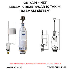 İgk Yapi - Nkp 0110 Seramik Rezervuar İç Takımı (basmalı Sistem)