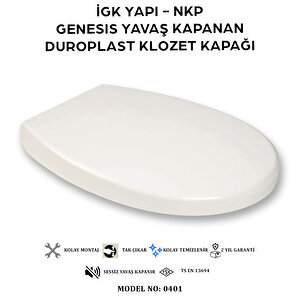 İgk Yapi - Nkp 0401 Genesis Yavaş Kapanan Duroplast Klozet Kapağı