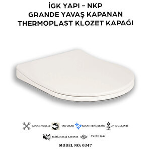 İgk Yapi - Nkp 0347 Grande Yavaş Kapanan Thermoplast Klozet Kapağı