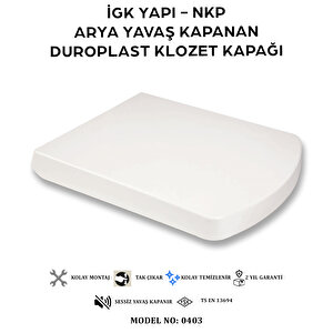 İgk Yapi - Nkp 0403 Arya Yavaş Kapanan Duroplast Klozet Kapağı