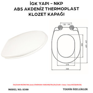 İgk Yapi - Nkp 0300 Abs Akdeni̇z Thermoplast Klozet Kapağı