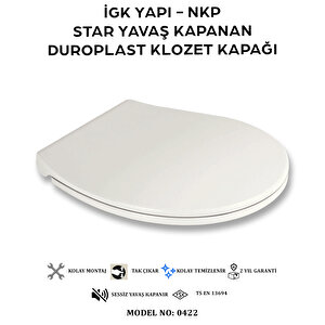 İgk Yapi - Nkp 0422 Star Yavaş Kapanan Duroplast Klozet Kapağı