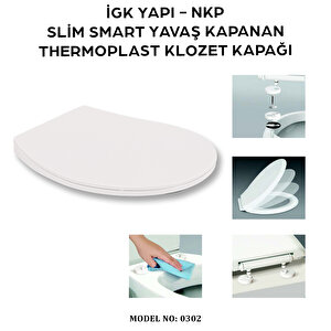 İgk Yapi - Nkp 0302 Sli̇m Smart Yavaş Kapanan Thermoplast Klozet Kapağı