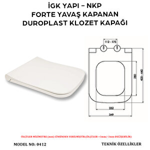 İgk Yapi - Nkp 0412 Forte Yavaş Kapanan Duroplast Klozet Kapağı