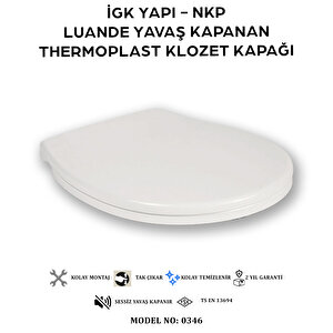 İgk Yapi - Nkp 0346 Luande Yavaş Kapanan Thermoplast Klozet Kapağı
