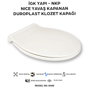 İgk Yapi - Nkp 0400 Nice Yavaş Kapanan Duroplast Klozet Kapağı
